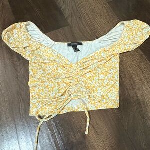 Yellow Floral Crop Top